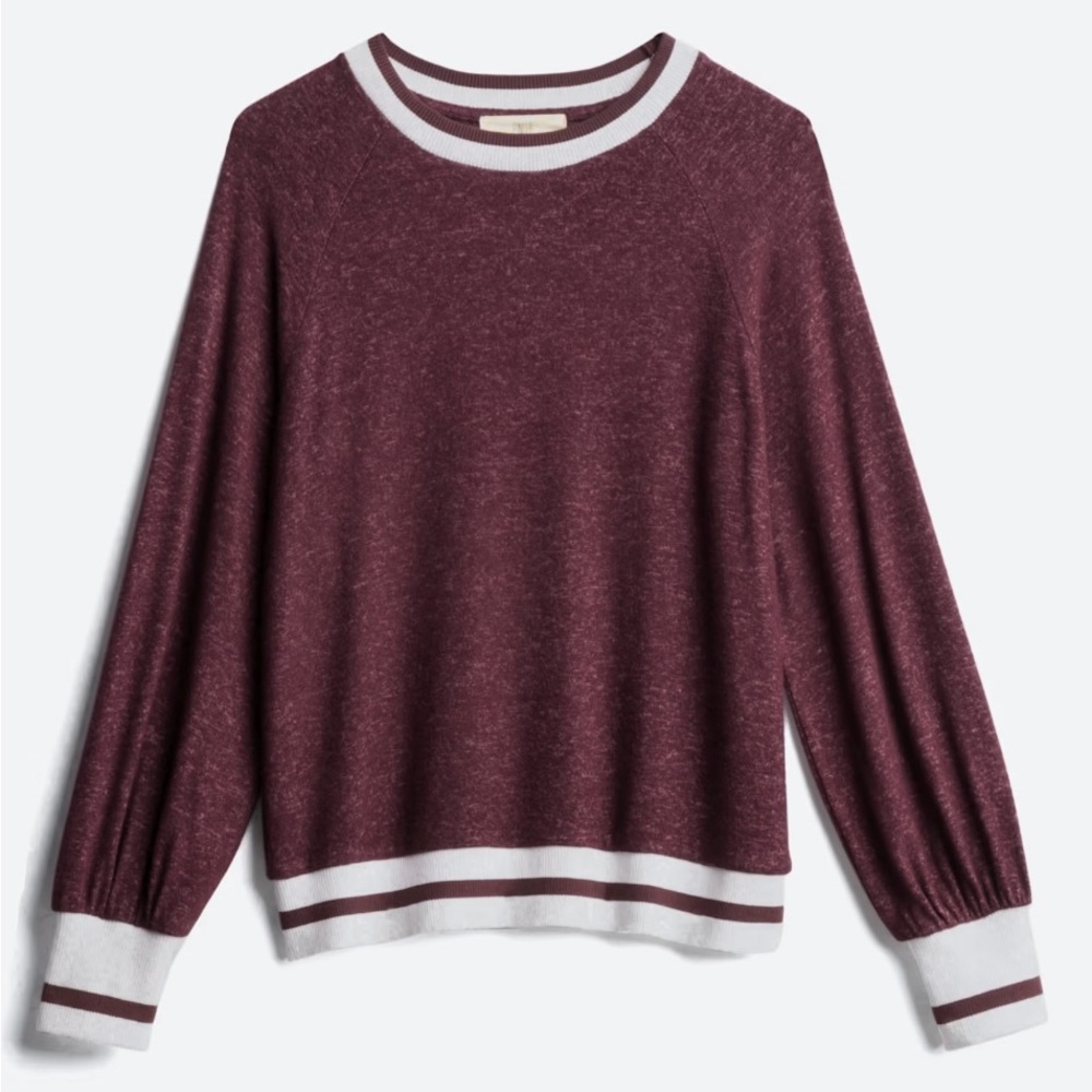 Porter Brushed Varsity Stripe Knit Top GUC